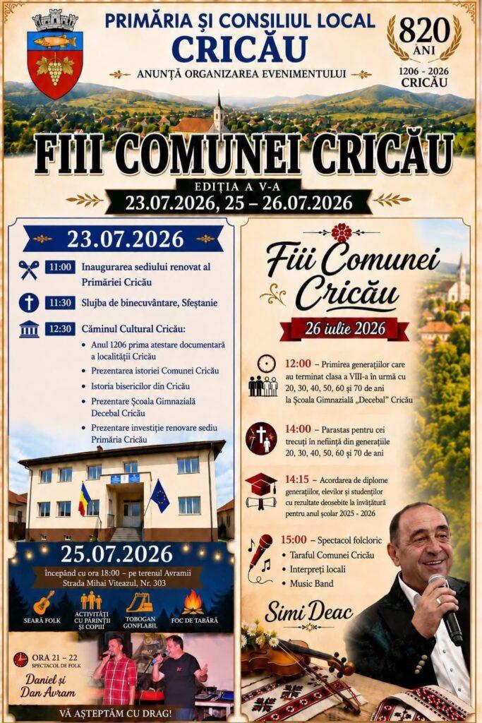 Fiii Comunei Cricău 2026