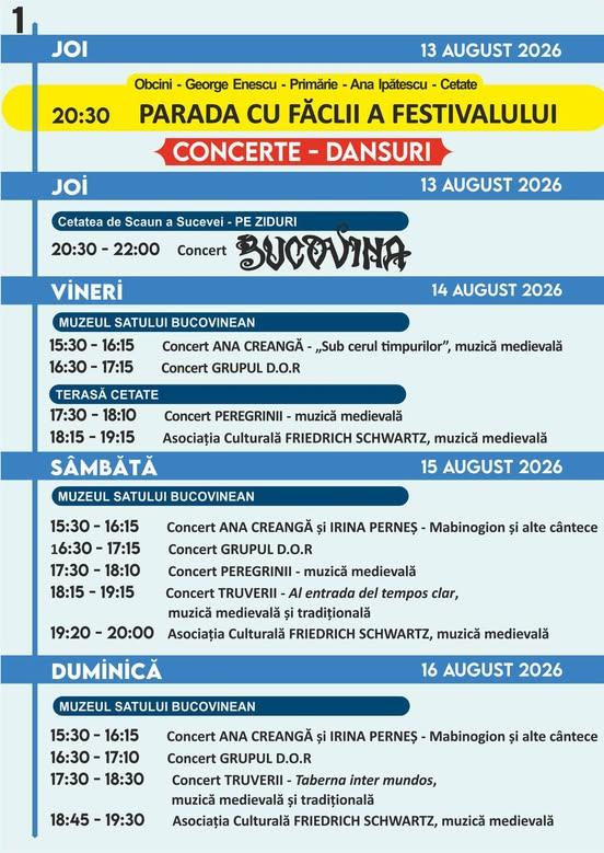 Festivalul de Artă Medievală Ștefan cel Mare Suceava 2026