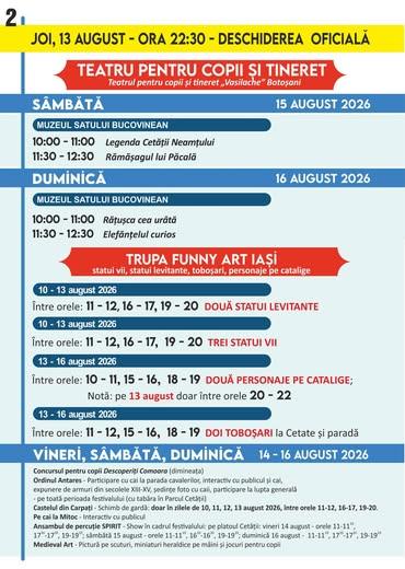 Festivalul de Artă Medievală Ștefan cel Mare Suceava 2026
